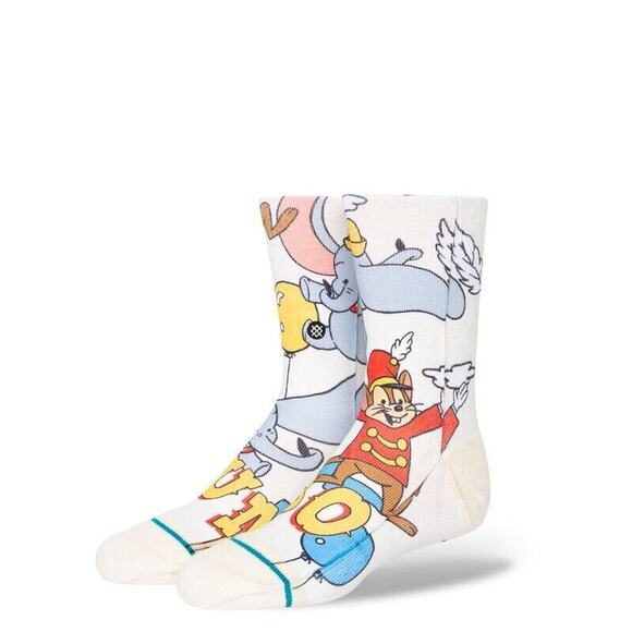 NEW Stance Disney 100 Dumbo Travis Millard Poly Crew Height Socks Youth 3-5.5 - Picture 1 of 10